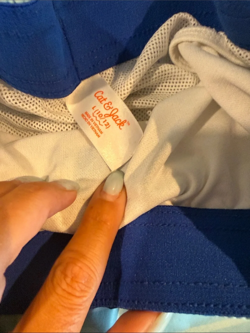 Cat & Jack Blue and White Boys Swim Shorts